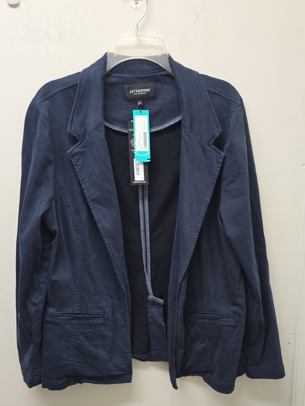 LIVERPOOL Aspen Fitted Navy Open-Front Blazer Jacket - Size L